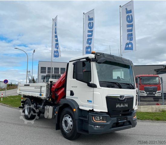 Trójstronna wywrotka MAN TGM 18.320 /4x2/BL/Meiller/Kipper/Kran/15 m/ Neu