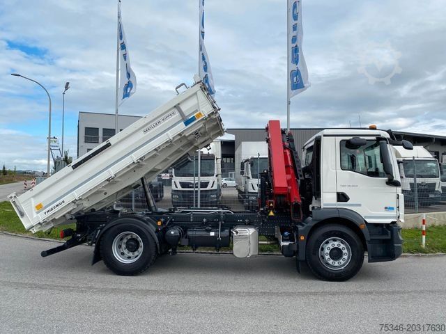 Trójstronna wywrotka MAN TGM 18.320 /4x2/BL/Meiller/Kipper/Kran/15 m/ Neu