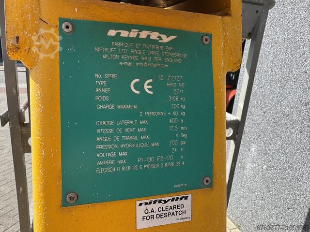  NIFTYLIFT HR12 NE Knikarmhoogwerker 4x2 Elektrisch 2011 12M werkhoogte