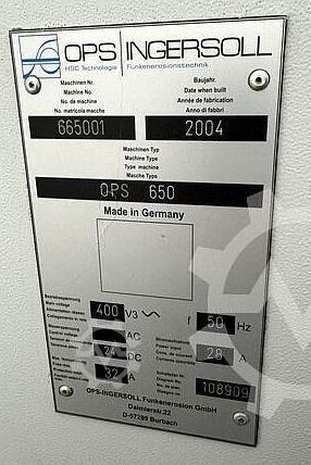 CNC obráběcí centrum OPS INGERSOLL OPS 650