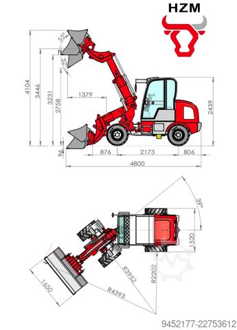 Carregadeira HZM 811-T Profi Yunnei 25PS