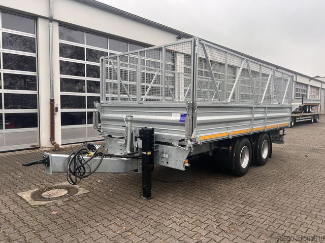 Kiepaanhangwagen Möslein TTD 19 AB  19 t Tandemkipper Tieflader, BreitbereifungGitteraufsatz