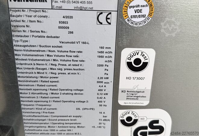 Κινητός απορροφητήρας σκόνης Höcker Vacumobil VT 160 - L
