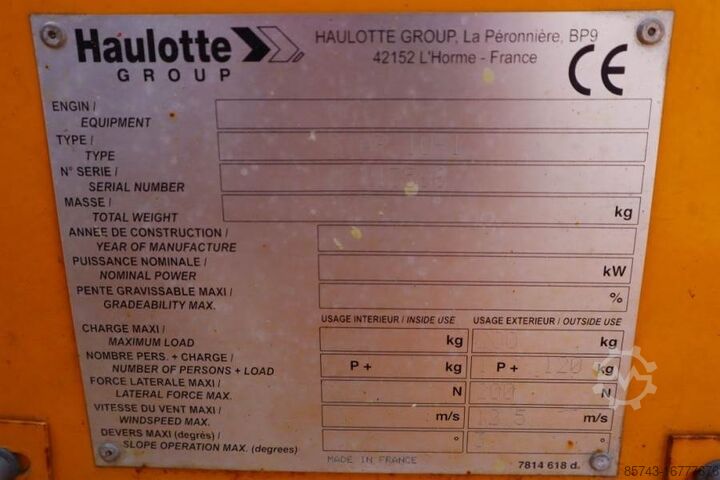 Articulated boom lift Haulotte Star 10 Electric, 10m Working Height, 3m Reach, 20