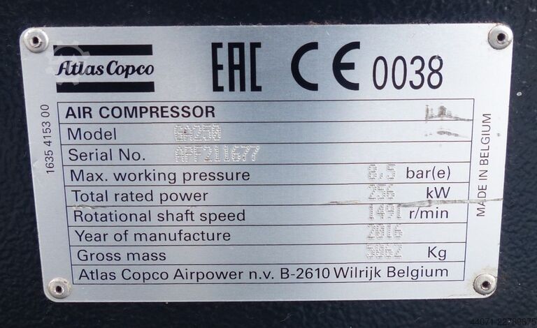 Schroefcompressor GA 250 Atlas Copco GA 250