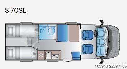 Half-integraal camper Sun Living SUN LIVING S 70 SL Lite*Hubbett*Gr Kühlschrank