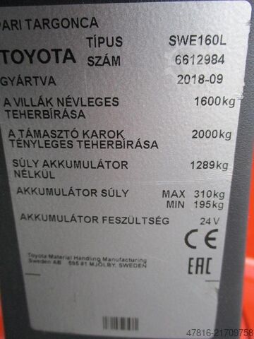 Carretilla elevadora TOYOTA SWE160L