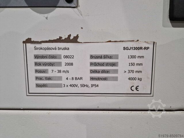 Brede bandslijpmachine 2 aggr. 1300mm SGJ 1300R-RP