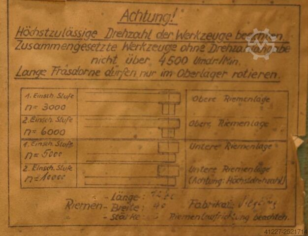 Tabel freesmachine Stehle** mit Vorschub