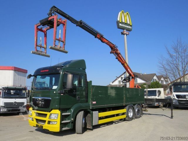 Düz kasa kamyon MAN TG-S 26.400 6x2-2 BL Pritsche Heckkran Atlas 165