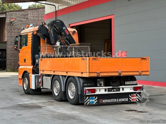 Camião de plataforma MAN TGX 26.480 6x4 Pritsche + HIAB 166E-2 Ladekran