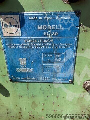  Mubea KL30 Prasa Mimośrodowa Wykrawarka 30 mm 1,5 kW Made in Germany