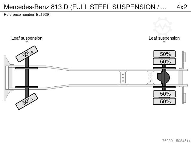 Mercedes-Benz 813 D (FULL STEEL SUSPENSION / MANUAL PUMP & GEAR