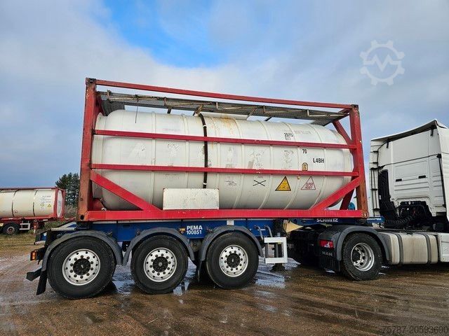 Swap body semitrailer SCHMITZ CARGOBULL Tankchassis mit Tankcontainer, 424.676 KM