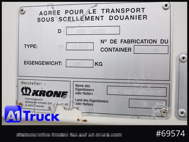 Výměnná nástavba s boxovou konstrukcí KRONE Wechselbrücke BDF 7,45 Koffer,  Textil 2750mm innen, 20 x vorhanden