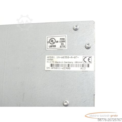 Component Rexroth HMS01.1N-W0350-A-07-NNNN Regelgerät MNR: R911317351 SN:HMS011-62900