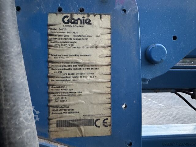 Genie Z45/25J Knikarmhoogwerker 16M werkhoogte 4X4 Deutz Diesel 2000 GENIE Z45/25J Knikarmhoogwerker 16M werkhoogte 4X4 Deutz Diesel 2000