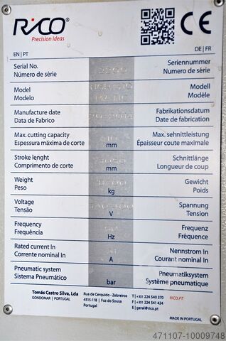 Abscherung der Platte RICO HGR 310 MATIC
