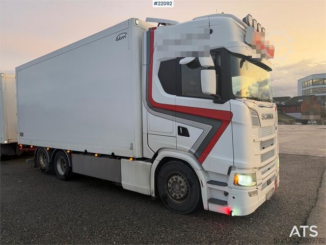Walizka Scania S650 6x2 box truck w/ Ekeri 4 axle box trailer w/
