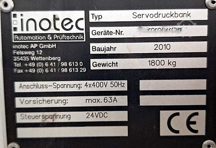 Spindelpers Inotec Servodruckbank