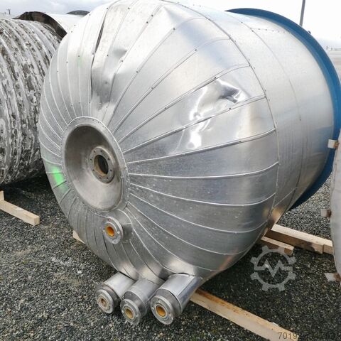 2500 liter verwarmbaar/koelbaar drukvat gemaakt van V4A  
