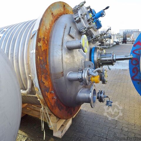 3586 liter verwarmbare/koelbare reactor van V4A met ankerroerwerk  