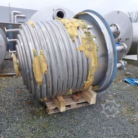 3586 liter verwarmbare/koelbare reactor van V4A met balkroerwerk  