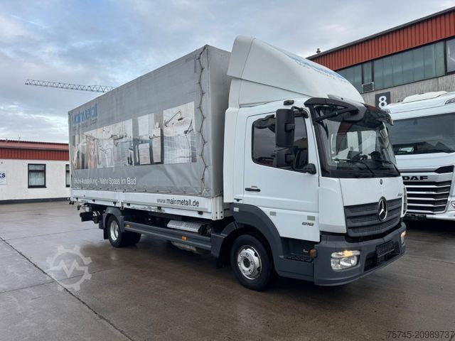 Gardinsidad skåpbil MERCEDES-BENZ ATEGO 818 * MOTORBREMSE * LBW BÄR 1t * KAMERA *
