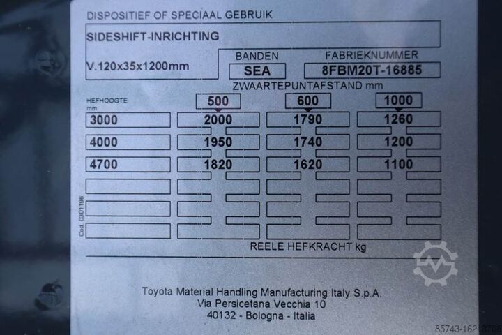 Vorkheftruck Toyota 8FBM20T Valid inspection, *Guarantee! Electric, 47