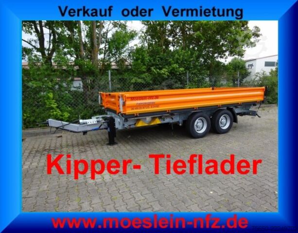 Remolque volquete Möslein TTD11 Orange  neuer Tandem 3- Seitenkipper Tieflader-- Neufahrzeug --
