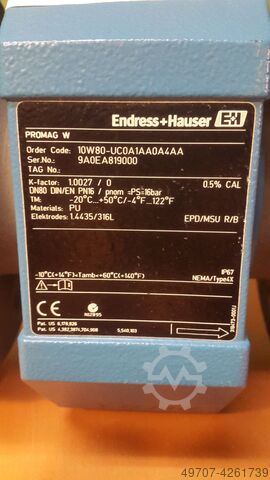 Flowmåler Endress-Hauser promag 10w80 promag w