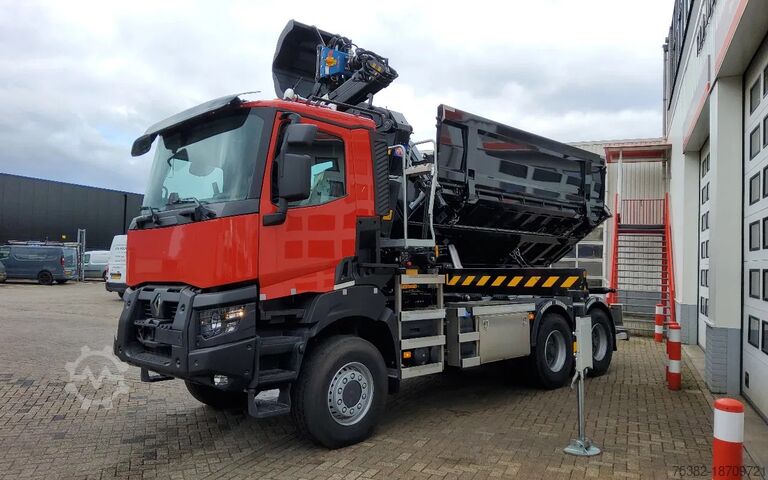 Kipper met kraan Renault K 480 - 13 LITER P6X6 - 29 TON - HMF KRAAN + H...