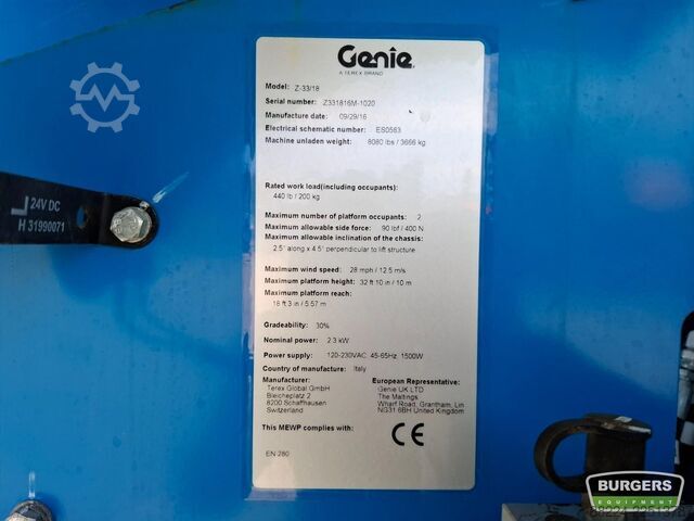 Platforma za podizanje Genie Z33/18