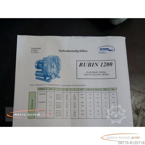 Briwa-tec alkatrész Briwa-tec Rubin 1200 Seitenkanalgebläse