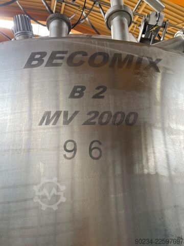 Vas de procesare vacuum pre-mix din oțel inoxidabil Becomix tip MV-2000, 2.000 litri BECOMIX MV-2000