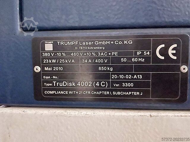 Fuente láser Trumpf TruDisk 4002 (4C)