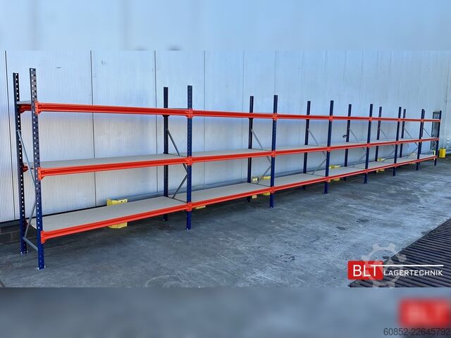 Estantería de almacenamiento de gran luz ca. 28,55 lfm. Weitspannregale H: 200 cm T: 60 cm , 400 kg Fachlast , 3 Ebenen