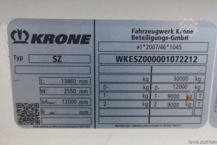 Bavul Krone 2 Asser Gesloten Trailer Lift As