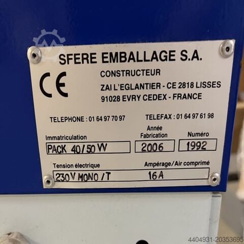 Mise sous film rétractable Manuelle SFERE Emballage Pack 40.50