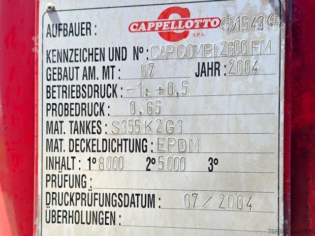 Vákuumtartályos teherautó MAN TGA 26.360 * Saug und Spülwagen/CAPPELLOTTO+FUNK