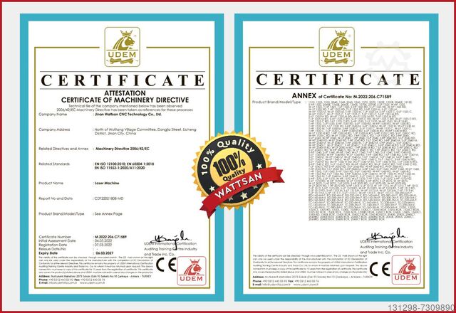 Lasersnijmachine 1600x1000 mm CO2 Wattsan 1610 LT