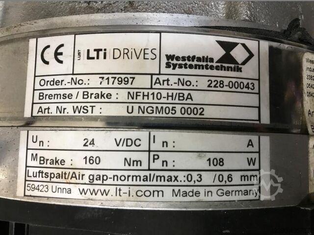 Servomoteur synchrone avec frein d'arrêt et réducteur, ; motoréducteur, moteur électrique, motoréduc LUST LTI DRIVES LSK-190-7-30-560 T1,P,KK,1R