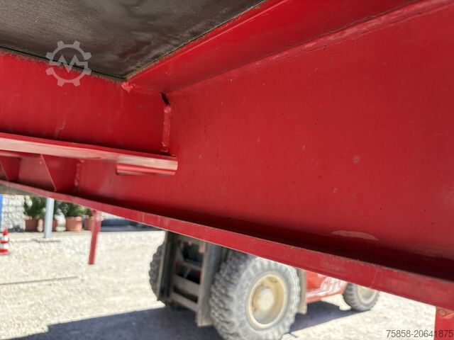 Wisselbrug met laadbakWisselbrug met open laadbakWechselbrücke met laadvloerWechselbrücke met platte Krone 7,45m BDF Baustoff Multilockrahmen