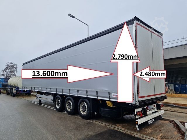 Open oplegger met zeil SCHMITZ CARGOBULL SCS24/L 13.62 E B 1.Hand Liftachse Edscha Portal