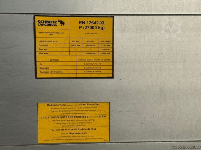 Open oplegger met zeil SCHMITZ CARGOBULL SCS24/L 13.62 E B 1.Hand Liftachse Edscha Portal