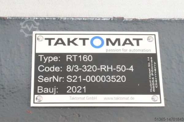 Trommelcam-draaitafel met motor Taktomat RT160-8/3-320-RH-50-4