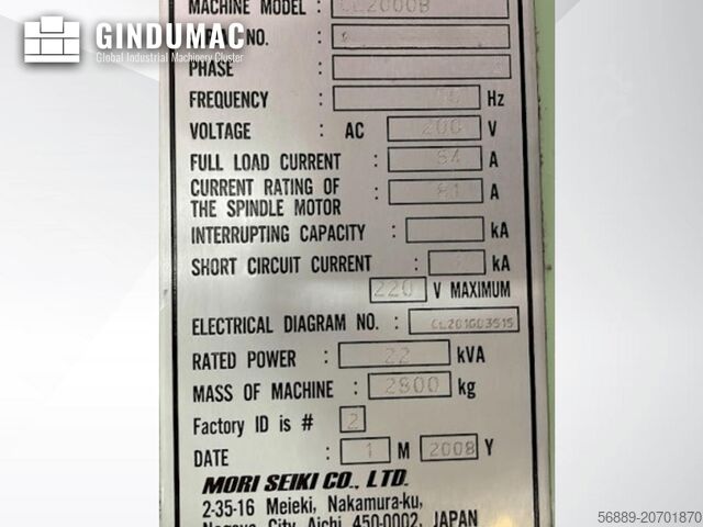 Horizontalna Turning Machine MORI SEIKI CL2000B