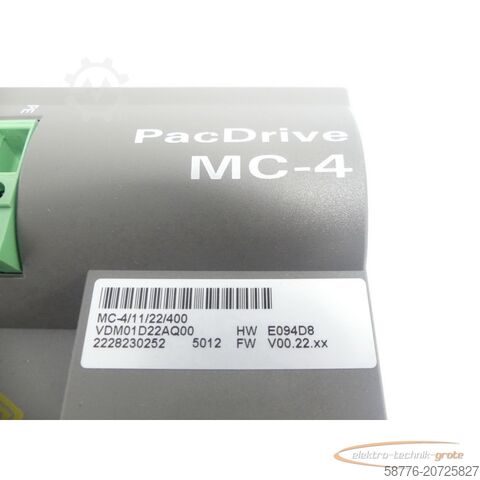 Schneider component Schneider Electric ELAU PacDrive MC-4/11/22/400 SN: 2228230252