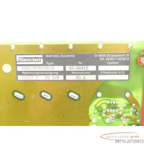 Seidel Component Seidel 56WK-P240/80-B Power Supply SN:56-94412