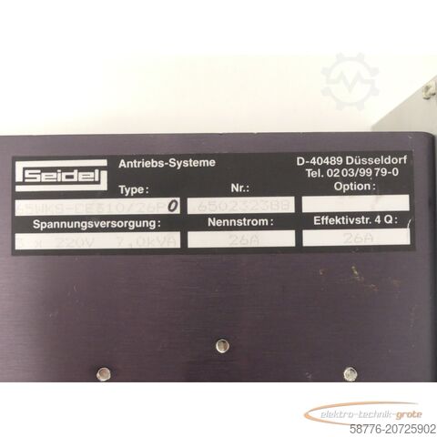 Seidel-component Seidel 65WKS-CE310/26-P0 Servoverstärker SN:650232388